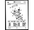 Tappan VE30AW5 cooktop and backguard parts diagram