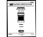 Tappan 31-2539-00-01 cover page diagram