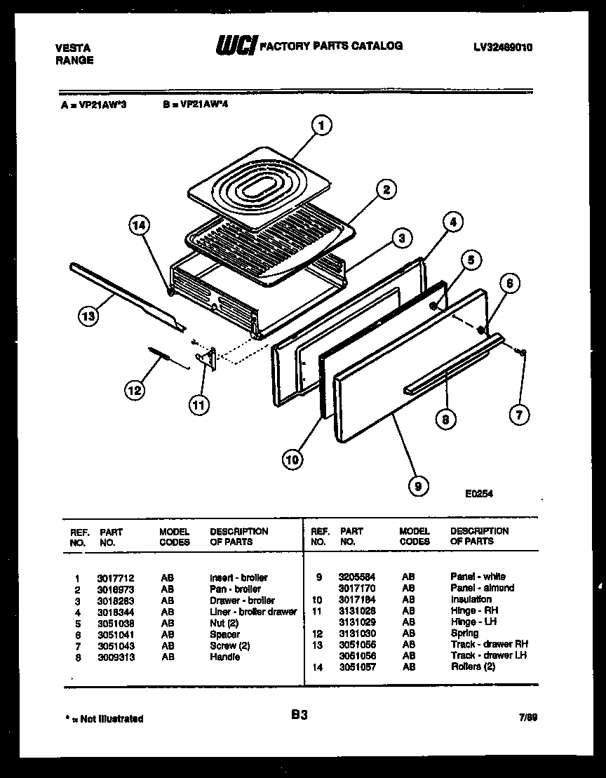Broiler drawer parts
