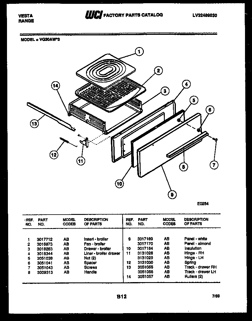 BROILER DRAWER PARTS