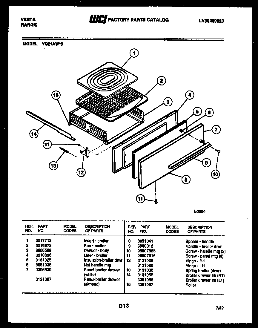 BROILER DRAWER PARTS