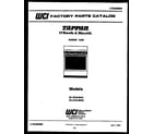 Tappan 32-1019-00-01 cover page diagram