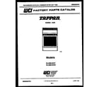Tappan 30-4999-08-02 cover page diagram