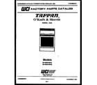 Tappan 30-3859-00-02 cover page diagram