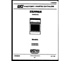 Tappan 30-2549-00-02 cover page diagram