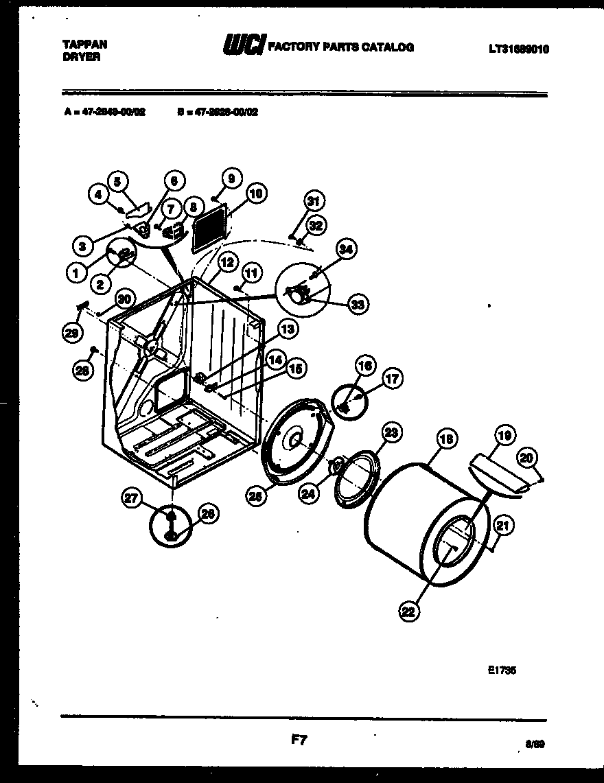 Cabinet and component parts