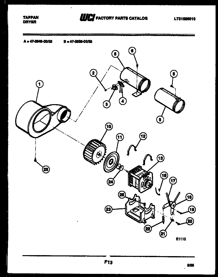 Motor and blower parts