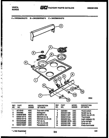 Backguard and cooktop parts