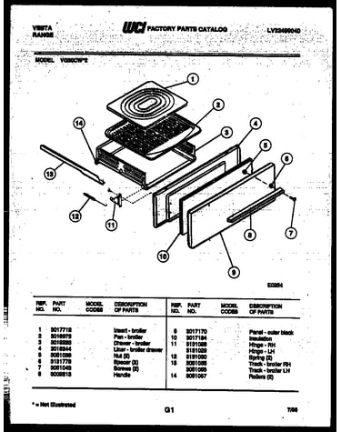 Broiler drawer parts