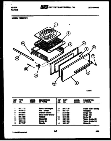 Broiler drawer parts