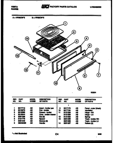 Broiler drawer parts
