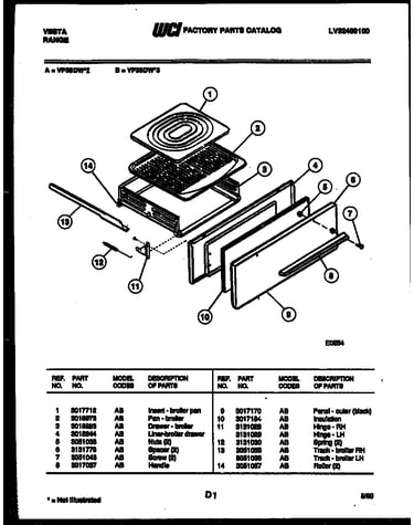 Broiler drawer parts