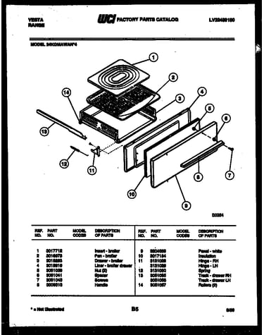 Broiler drawer parts