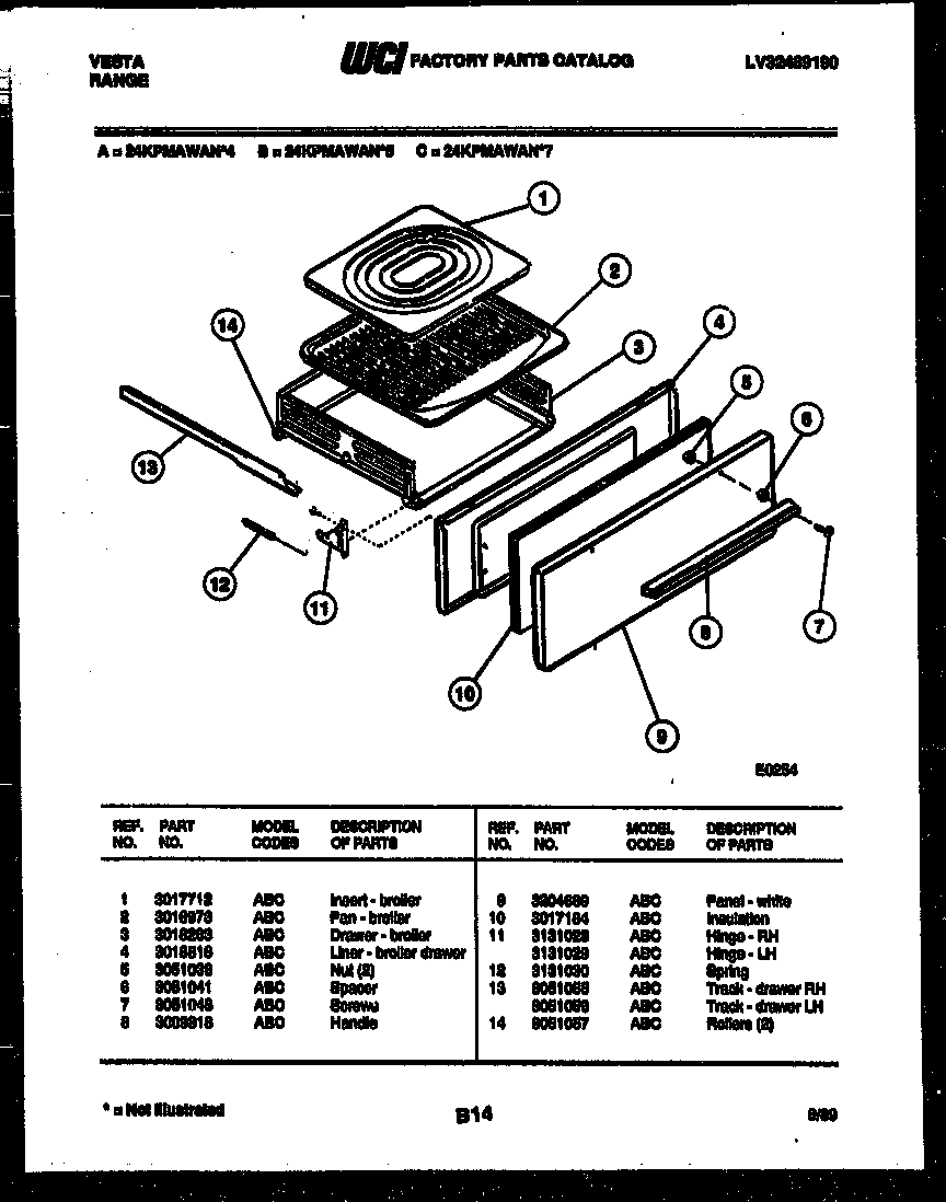 Broiler drawer parts