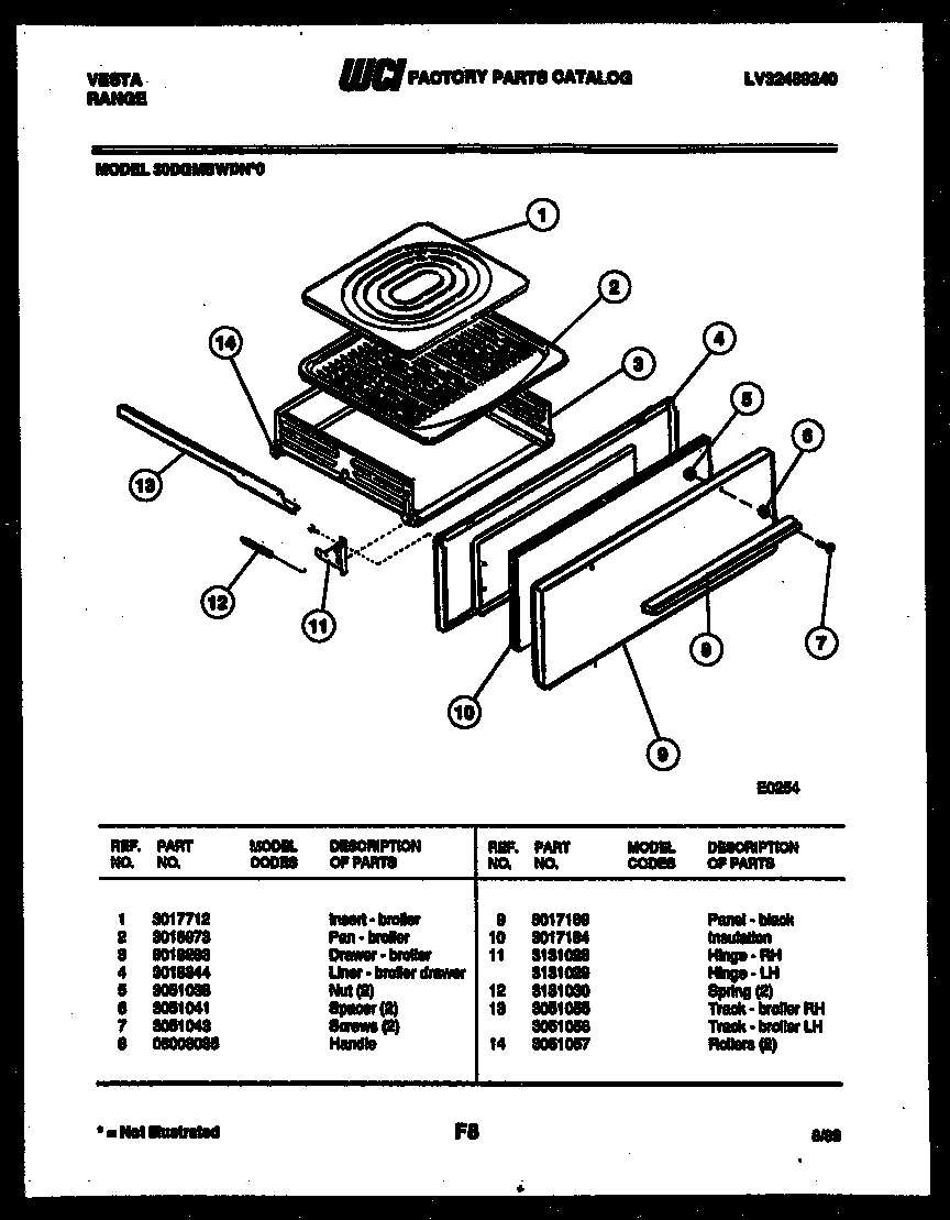 Broiler drawer parts