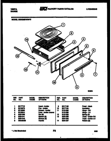 Broiler drawer parts