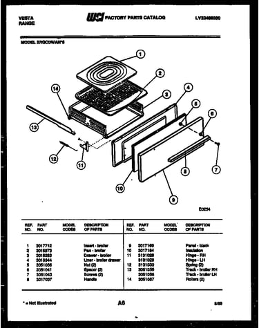 Broiler drawer parts