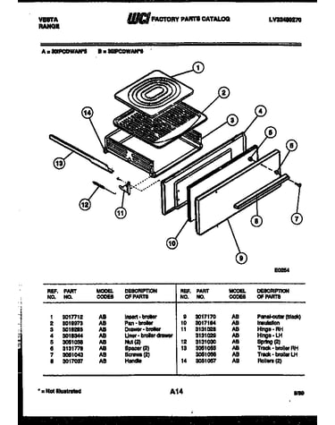 Broiler drawer parts