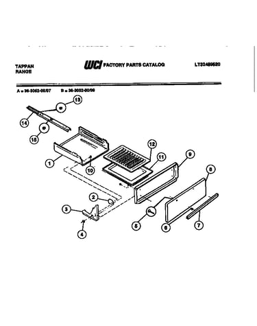 Broiler drawer parts