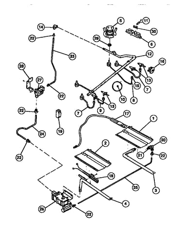 Burner, manifold and gas control
