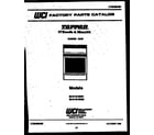 Tappan 30-2119-23-01 cover page diagram