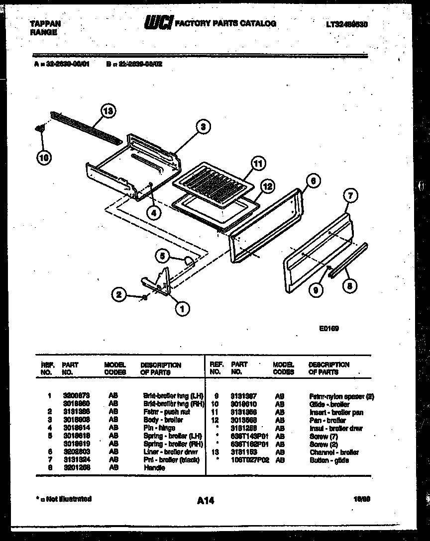 BROILER DRAWER PARTS