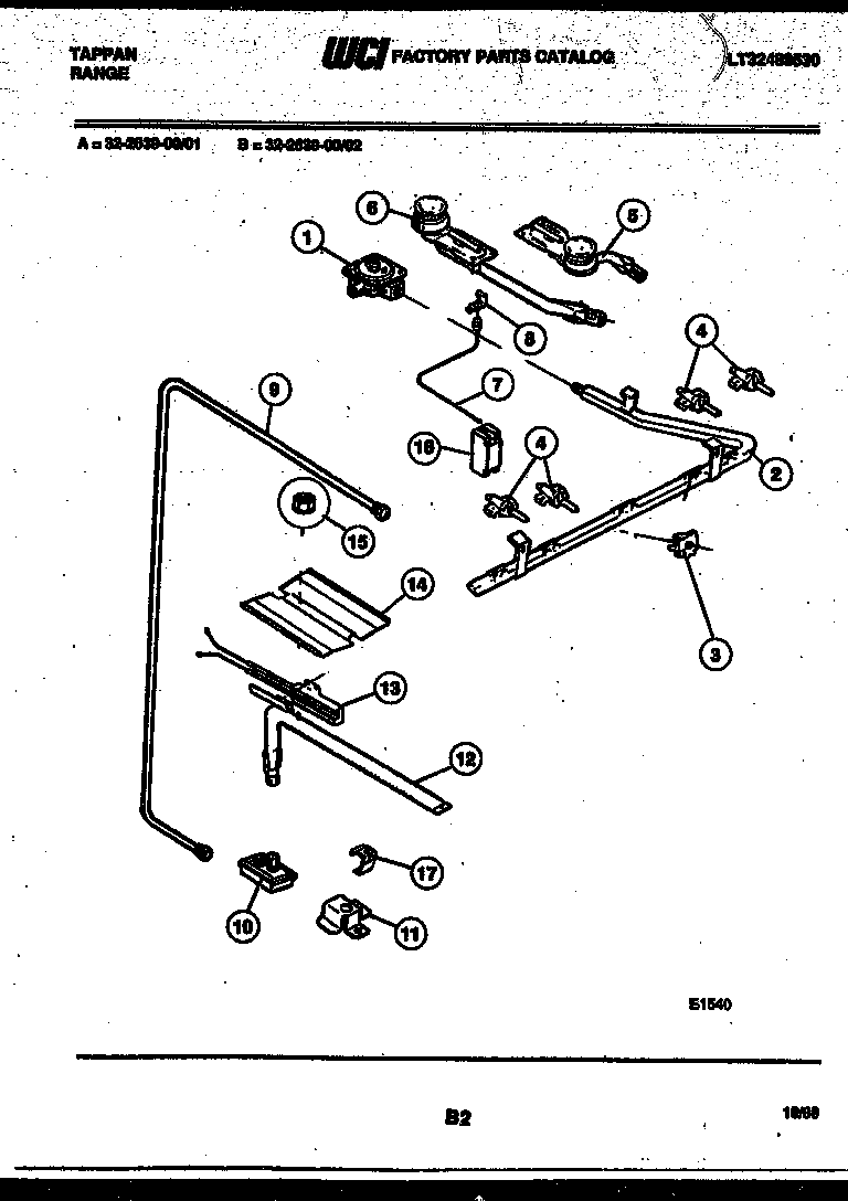 Burner, manifold and gas control