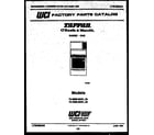 Tappan 72-3989-00-02 cover page diagram