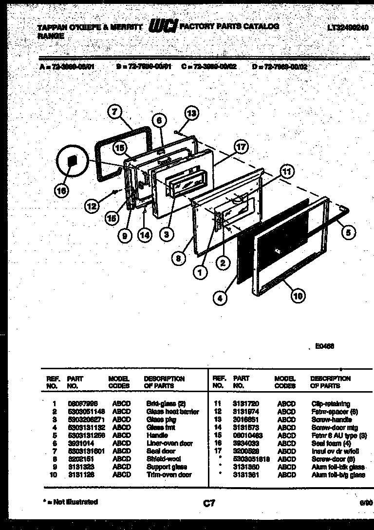 LOWER OVEN DOOR PARTS