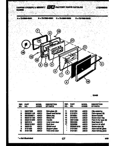 Lower oven door parts