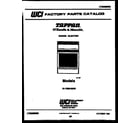 Tappan 31-7969-00-01 cover page diagram
