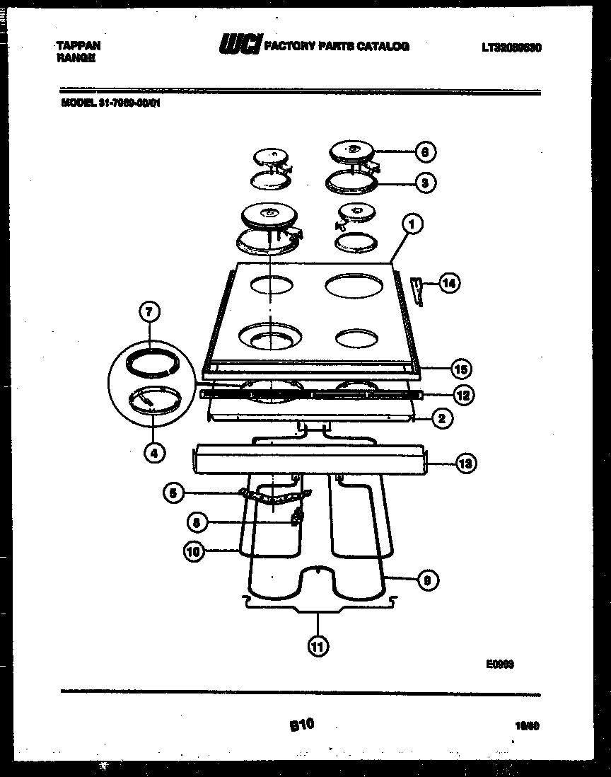 Cooktop and broiler parts
