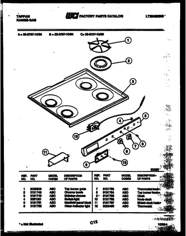 Cooktop parts