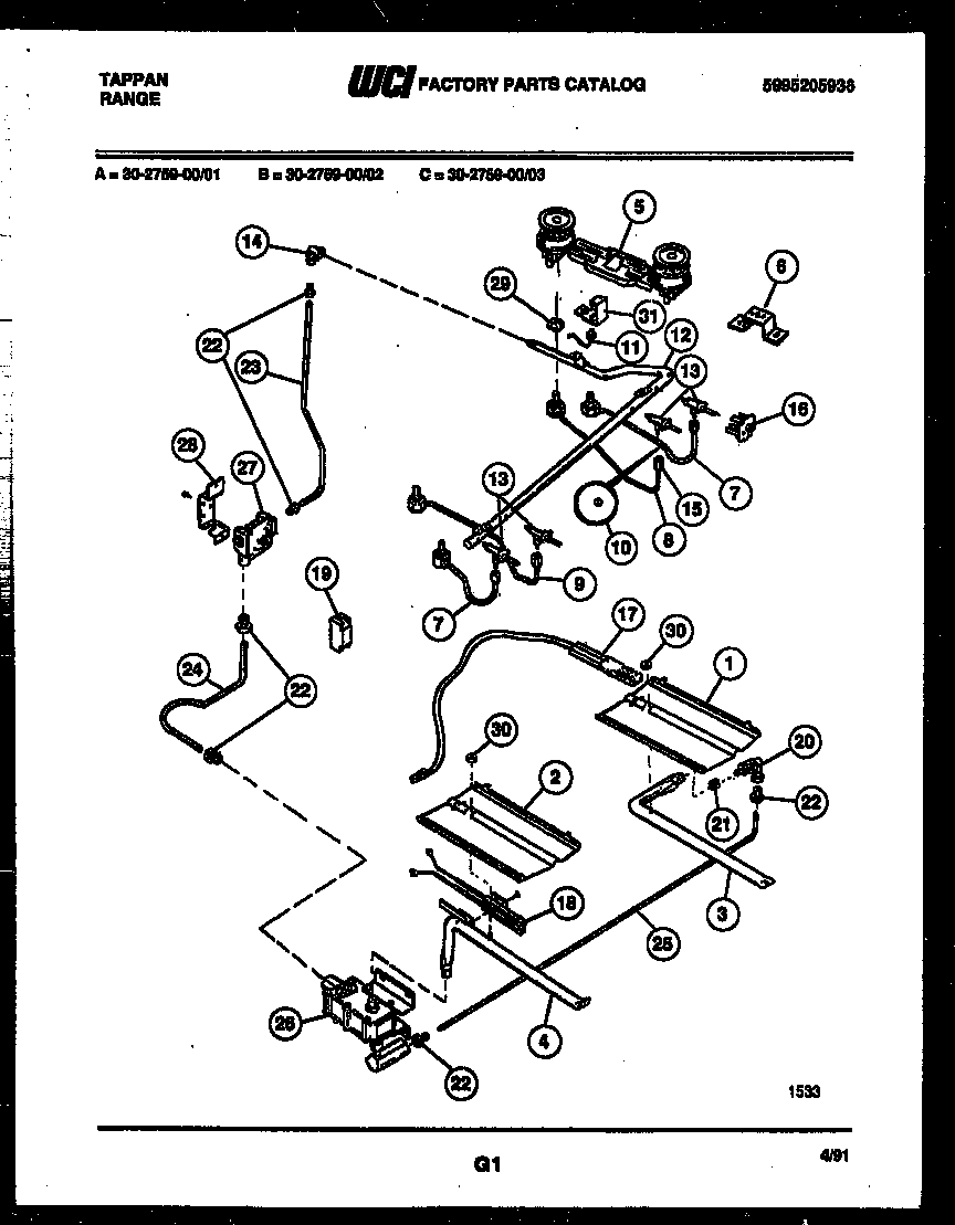 Burner, manifold and gas control