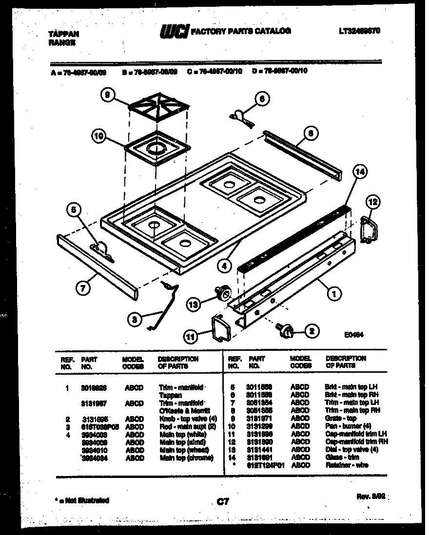 Cooktop parts