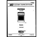 Tappan 30-3647-66-03 cover page diagram