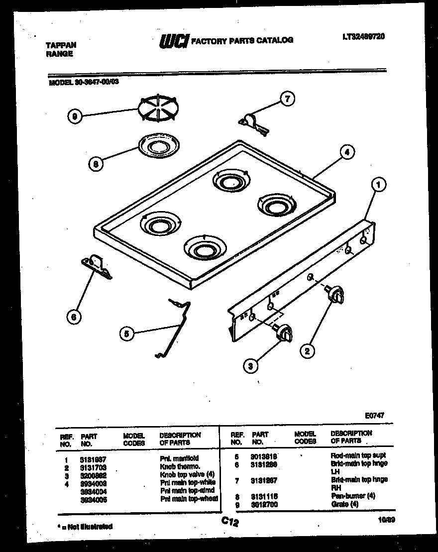 Cooktop parts