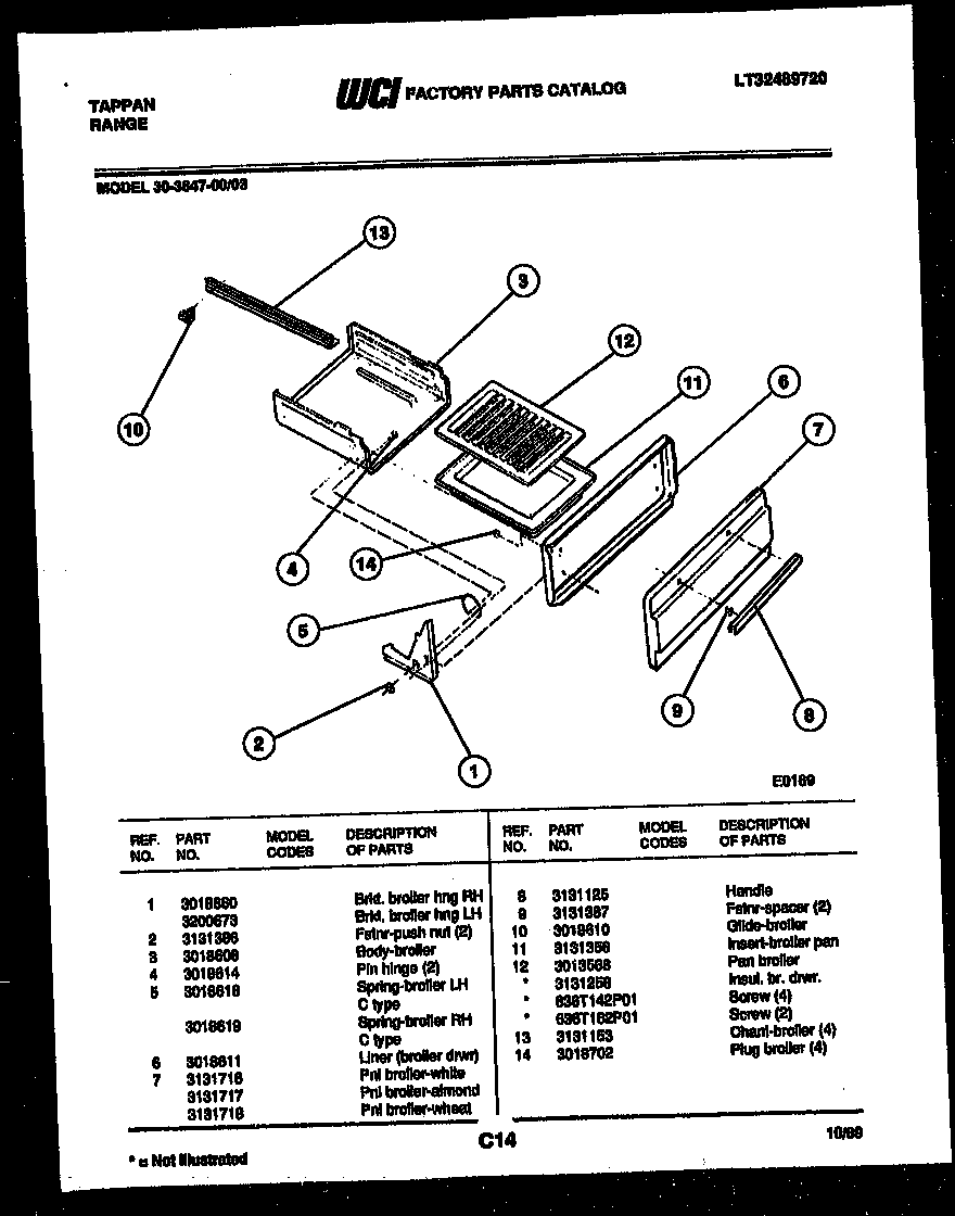 BROILER DRAWER PARTS