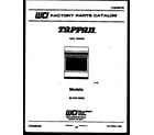 Tappan 30-7647-00-03 cover page diagram