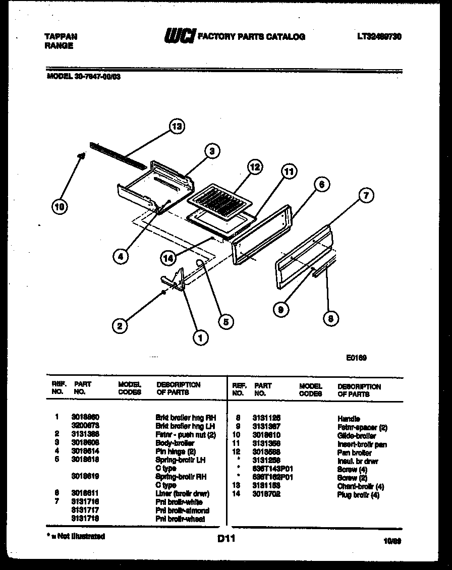 Broiler drawer parts