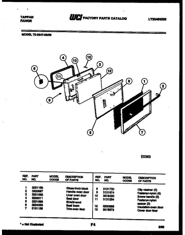 Lower oven door parts