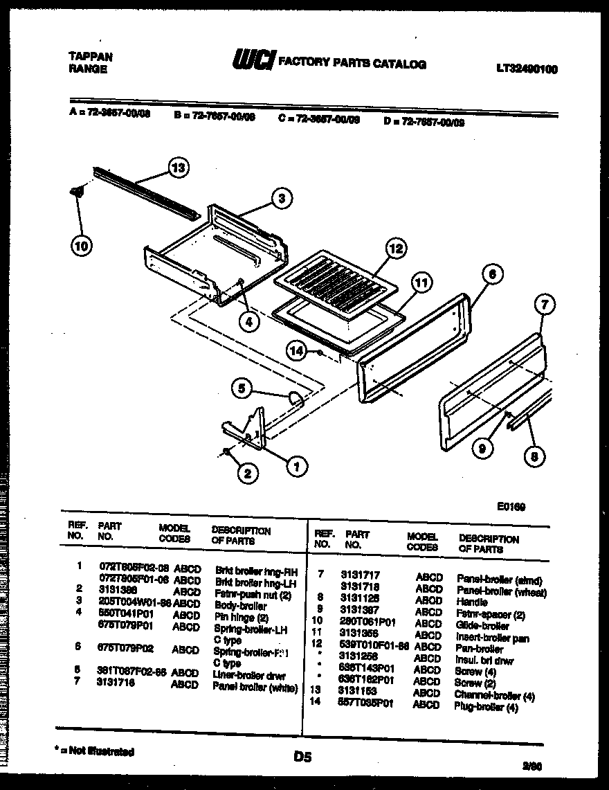 BROILER DRAWER PARTS