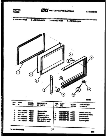 Upper oven door parts