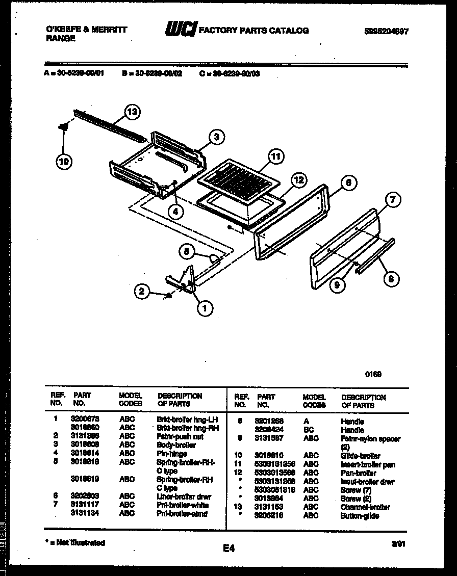Broiler drawer parts