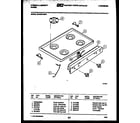 Tappan 30-6539-00-01 cooktop parts diagram