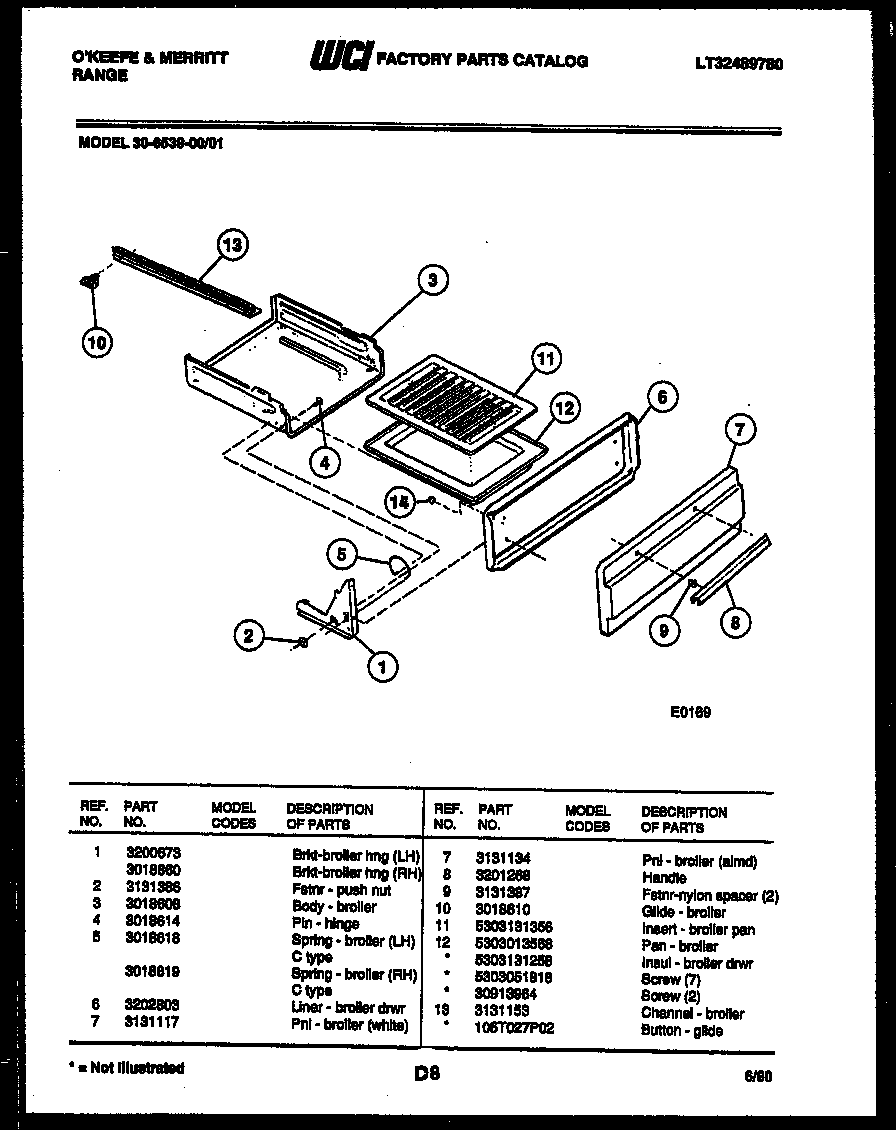 Broiler drawer parts