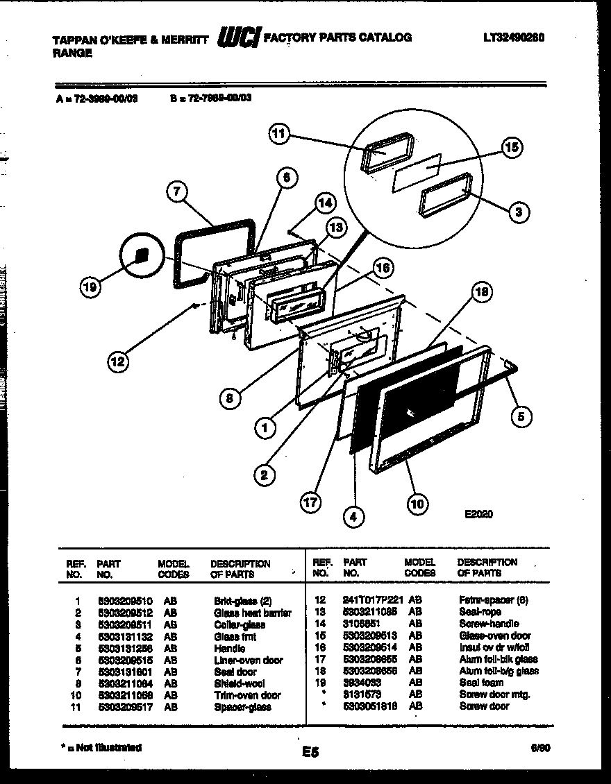 Lower oven door parts