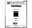 Tappan 12-4980-00-01 cover page diagram