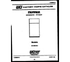 Tappan 95-1999-00-02 cover diagram