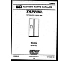 Tappan 95-2497-00-03 front cover diagram